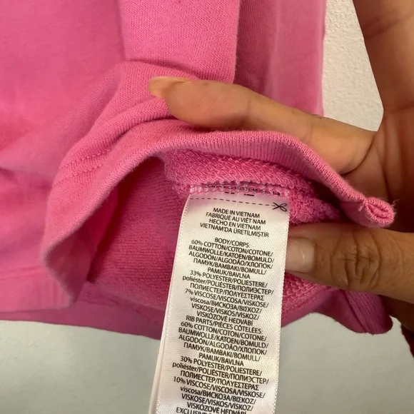 Polo Ralph Lauren Pink Crewneck Sweatshirt Pony Logo 3/4 Sleeve Size S - Picture 5 of 10